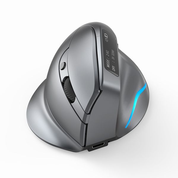 Mäuse ZELOTES F 26C Ergonomische vertikale Maus wiederaufladbar 2 4G Wireless 8 Tasten 3200DPI Gamer für Computer Laptop PC 230804