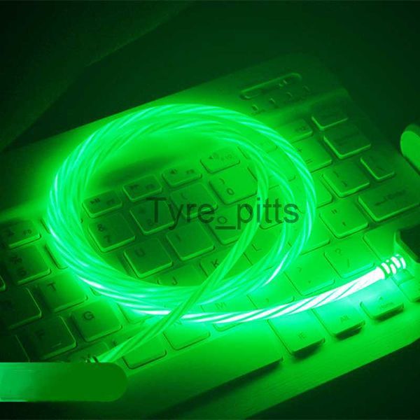 Carregadores/Cabos Hoest LED Glow Flowing Fast Charger Cable for Xiaomi Redmi Note 8 7 Pro Luminous Charging USB Cable For Huawei P20 Lite P30 Wir x0804