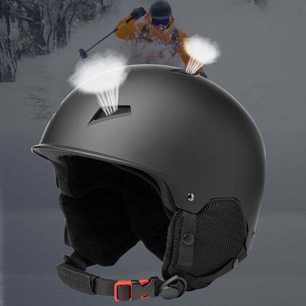 Schutzausrüstung Winter-Snowboardhelm mit abnehmbarem Ohrenschützer für Unisex-Erwachsene Schneehelme Schutzbrille mit festem Riemen Sicherheitssport-Skiausrüstung 230803