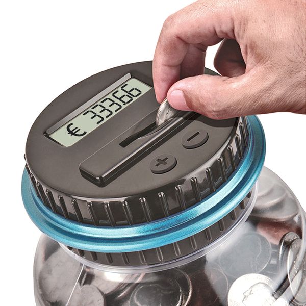 Novità Giochi Salvadanaio Salvadanaio Vaso 1.5L 1.8L Contatore ATM Elettronico Digitale LCD Conteggio Moneta Salvadanaio Monete Scatola portaoggetti Vaso 230803