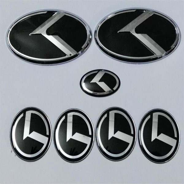 7 stks nieuwe zwarte K logo badge embleem voor KIA nieuwe Forte YD K3 2014 2015 auto emblemen 3D sticker183x