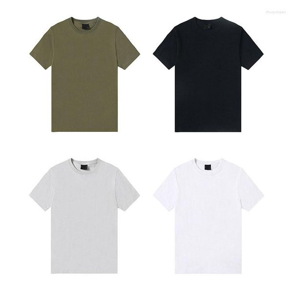 Camisetas masculinas de algodão, marca da moda, gola redonda, casual, casal solto, manga curta, blusa feminina, roupas 2023