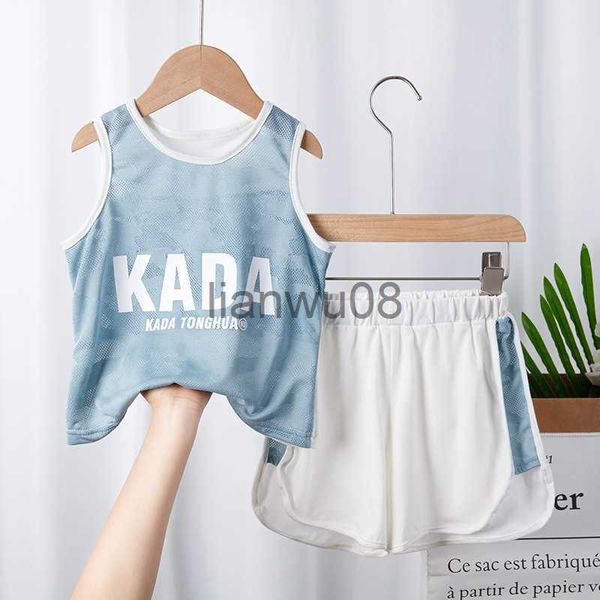 Kleidungssets Neue Sommer Kinder Kleidung Kinder Sport Kleidung Baby Junge Mädchen Set Kleinkind Basketball Outfit Set Mesh Atmungsaktive T-shirts Shorts x0803