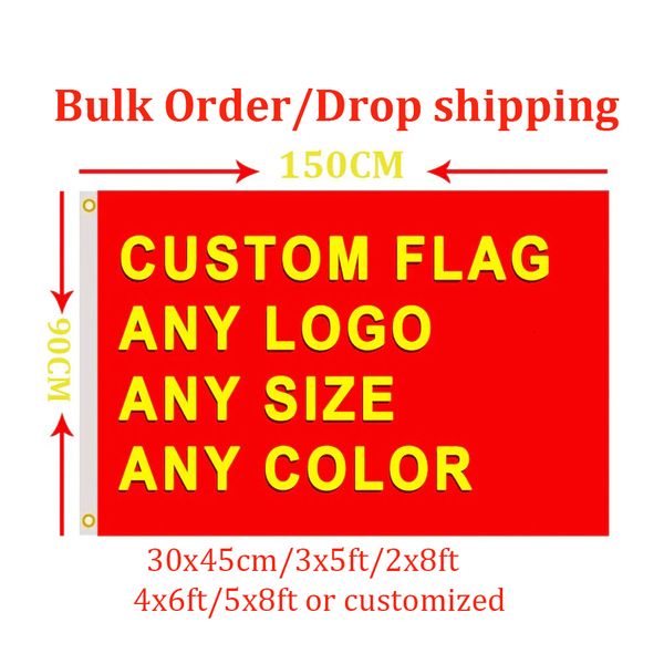 Баннерные флаги Custom Flag 3x5/2x8/4x6/5x8ft Any Size Banner Flying Free Design Polyester Sport Car Dec