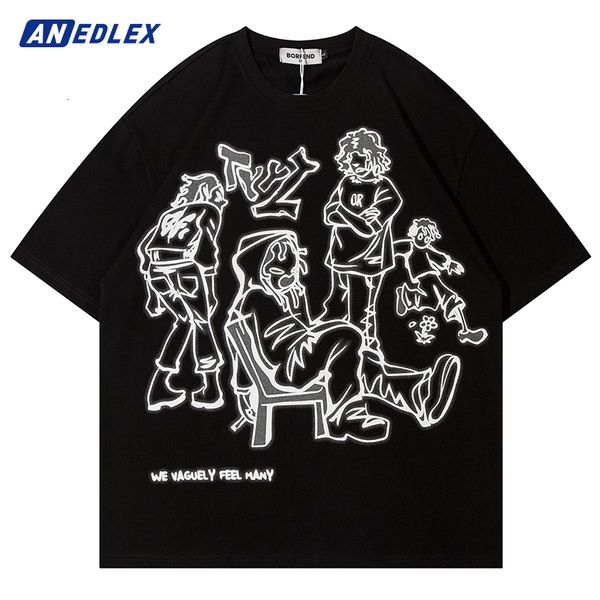 Camisetas Masculinas Harajuku Streetwear Men TShirt Japanese Funny Anime Cartoon Graphic T Shirt Men Cotton Tshirts Oversized Tops Tees Hip Hop 230803