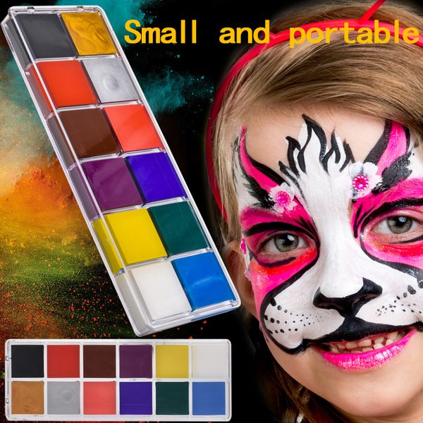 Body Paint 12 Color Face all'ingrosso Make Up Flash Tattoo Halloween Festival Pittura Gioca Trucco Clown Giocattoli per bambini Strumento 230803