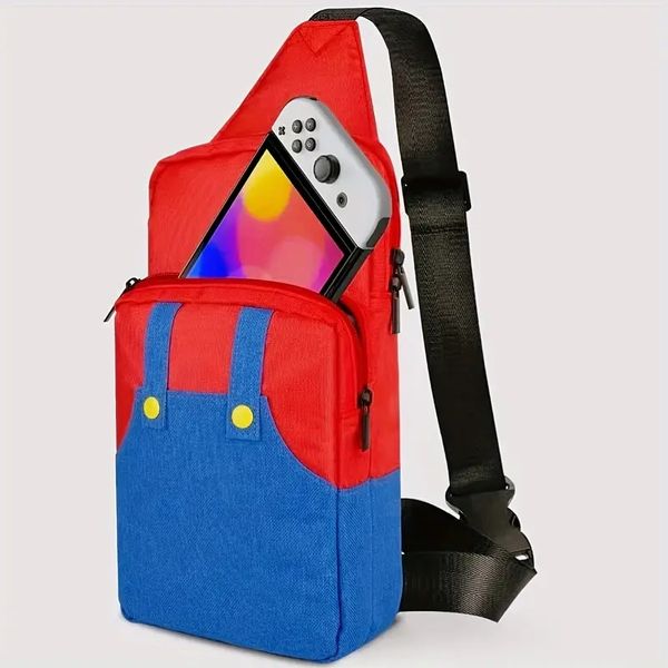 Bolsa de viagem fofa para Nintendo Nintendo Switch, bolsa portátil OLED Lite, mochila pequena portátil à prova d'água para transporte na transversal, ombro e peito, bolsa para jogos