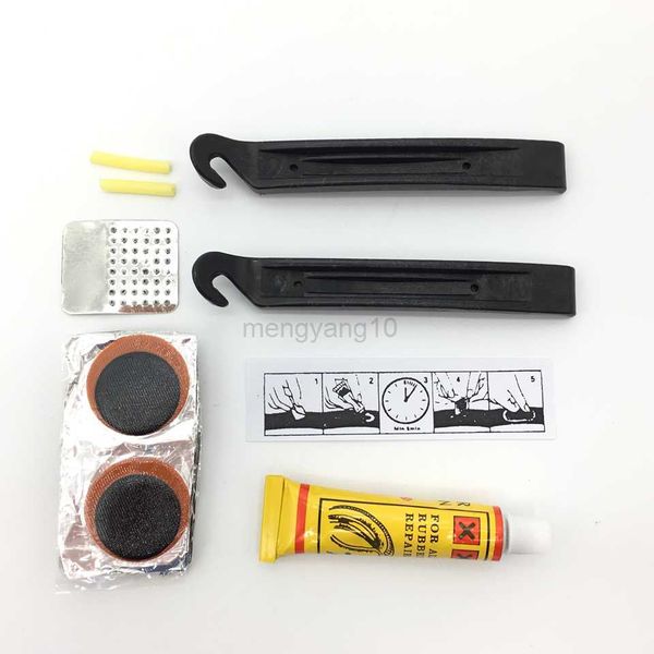 Strumenti Kit per la riparazione di pneumatici per bici Strumenti per la riparazione di biciclette Strumenti per bici Accessori per biciclette Toppa in gomma Leva per colla per ciclismo Set di kit portatili HKD230804