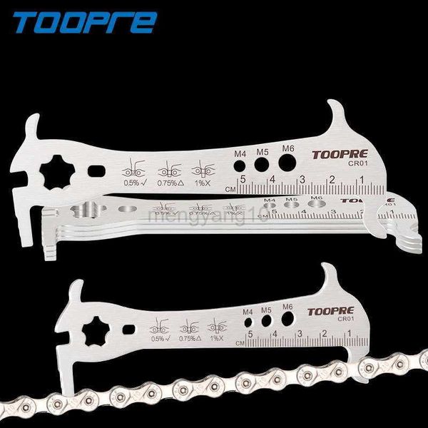 Strumenti TOOPRE 6-in-1 Bike Chain Loss Checker Catena Gancio Indicatore di usura Calibro Bullone Misura Presta Valvola Installazione Rimozione HKD230804