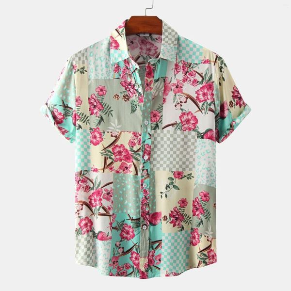 Camicie casual da uomo manica corta hawaiana funky floreale taglie forti camicia da spiaggia tropicale Aloha party vacanze estate lusso