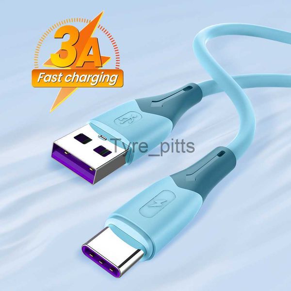Ladegeräte/Kabel 3A Flüssigsilikon-Schnellladekabel für Samsung Huawei Xiaomi Mobiltelefon Schnelllade-USB-Typ-C-Kabel Micro-USB-Kabel x0804