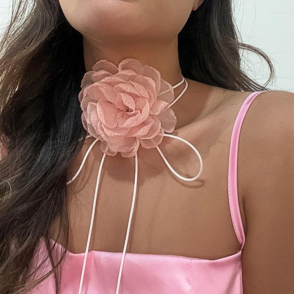 Halsband Große Blume Für Frauen 2023 Vintage Seil Kette Neckalce Zubehör Halskette