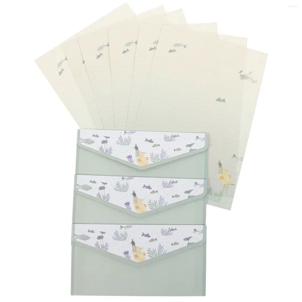 Embalagem para presente Carta de amor Papel de carta Envelopes Artigos de papelaria Kit de papéis retrô Fornecimento de papelaria