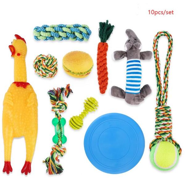 Brinquedos para mastigar para animais de estimação Algodão Trançado Ropetrumpet Chewers Tough Teething Chew Interactive Animal Cute Rope For Pets Puppy Playtime Dro Otpbu