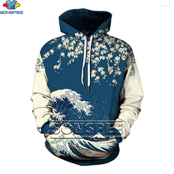 Felpe con cappuccio da uomo SONSPEE Stampa 3D Manica lunga Unisex Harajuku Realistic Galaxy Pullover Versatile Moda uomo Felpe Top