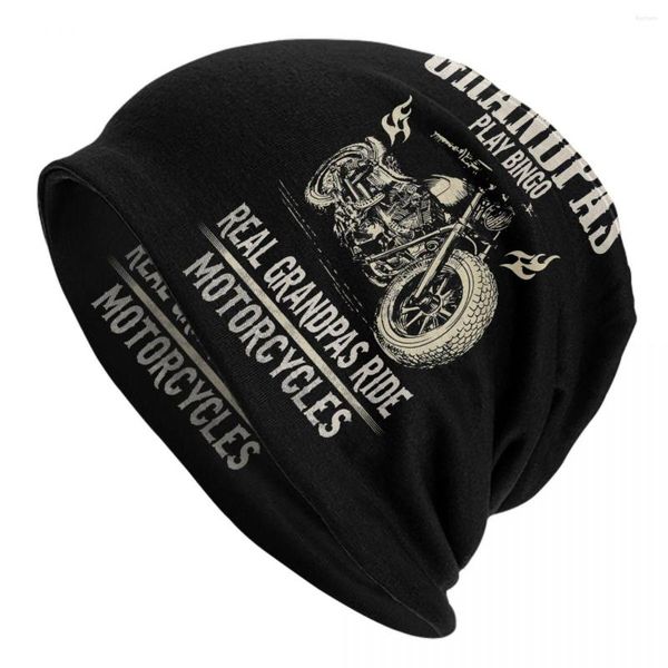 Berretti Vintage Motor Real Grandpa Rides Moto Cap Hip Hop Unisex Outdoor Skullies Berretti Cappelli Warm Head Wrap Bonnet Knit Hat