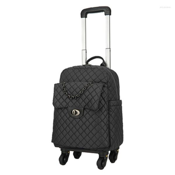 Valises Vintage Valise Roulettes Bagages À Roulettes Hommes Cabine Femmes Cuir Voyage Trolley Sac