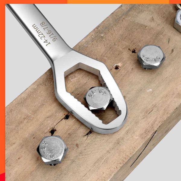 Yeni Çift Baş Anahtar Çok Fonksiyonlu Vidalı Somunlar Anahtarlar Araba Bisiklet Ratchet Whench Universal Spanner 8-22mm