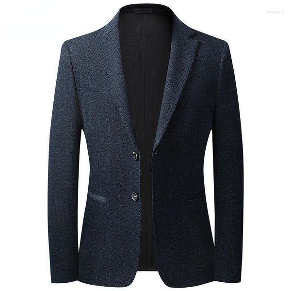 Erkek Suit 2023 Moda İlkbahar ve Sonbahar Gündelik Erkekler Ekose Blazer Pamuk İnce İngiltere Takım Sözlü Masulino Erkek Ceket Y02