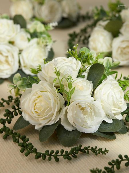 Dekoratif çiçekler sahne centerpieces gül çiçek ipek yapay masa şakakları top parti yolu düğün aşaması dekorasyon çiçek kurşun