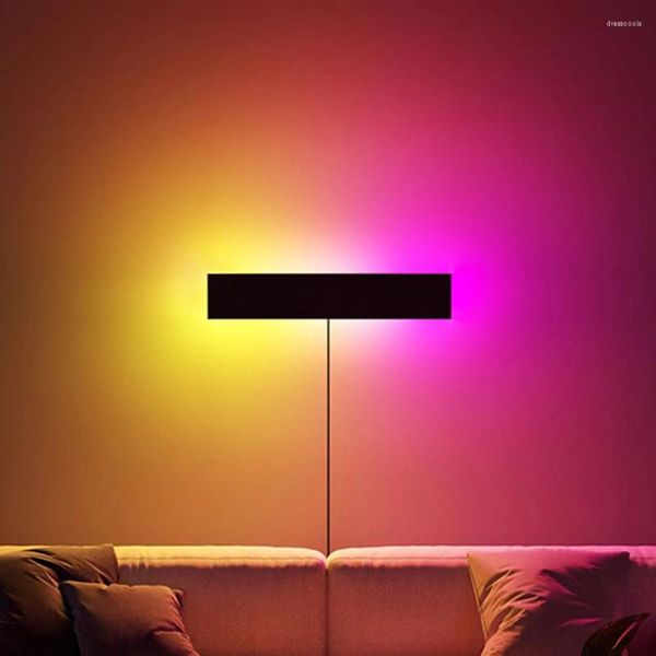 Lampada da parete moderna LED RGB per soggiorno, camera da letto, comodino, luce colorata, sala da pranzo per interni, apparecchi di illuminazione per feste