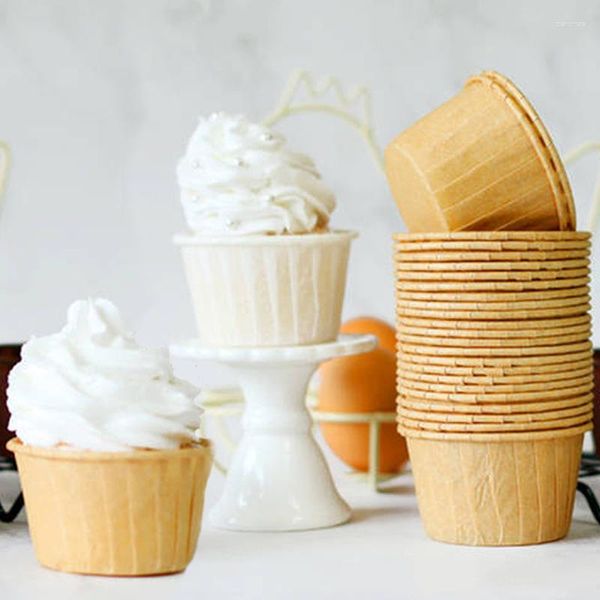 Backformen 50 Stück Tassenkuchenform Bäckereiwerkzeuge Formen Papierbecher Mini Cupcake Liner Zubehör Liner Supplies Schablone