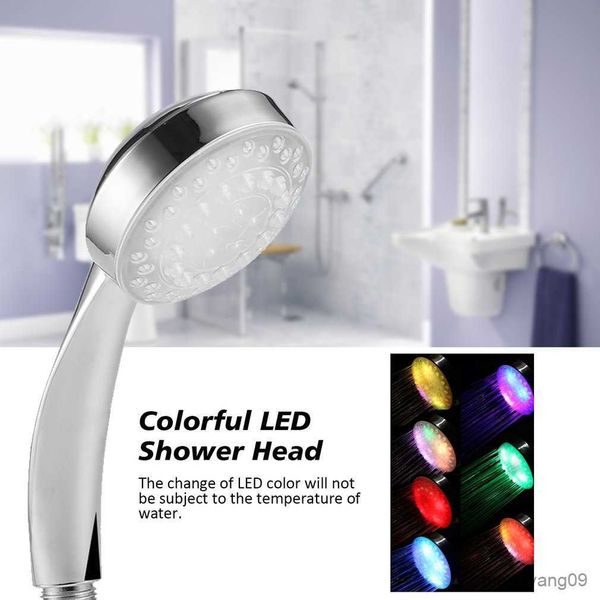 Soffione doccia da bagno Romantico Colore magico automatico Luci a LED Consegna a pioggia Soffione doccia Testa tonda per bagno d'acqua Bagno R230804