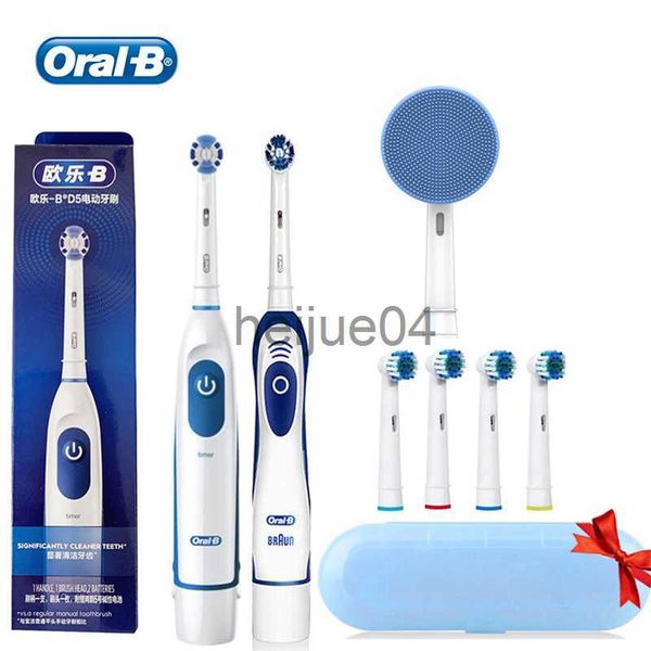 Escovas de Cabelo OralB Escova de Dentes Elétrica Rotativa Escova Alimentada por Bateria Escova de Dentes de Viagem Clareamento Dentes para Adultos Melhor Presente x0804