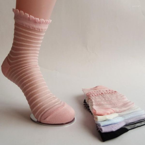 Женщины носки большие продажи моды женская прозрачная любовь кружев