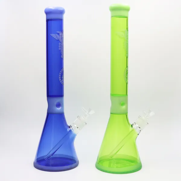 18 polegadas Beaker Bong Glass Bong Big Water Pipe cachimbo de água com logotipo com tigela gratuitamente