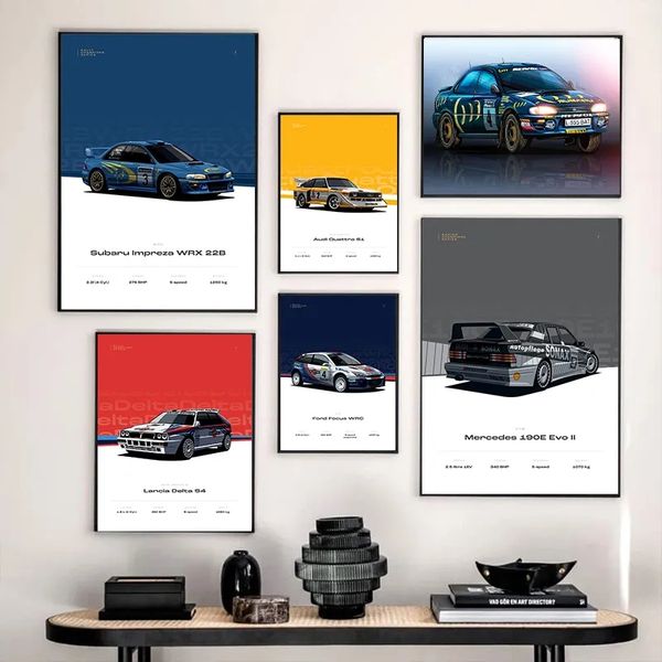 Canvas Printing World Rally Championship Racing Posters и принты настенные картинки дома живая комната для мальчиков.