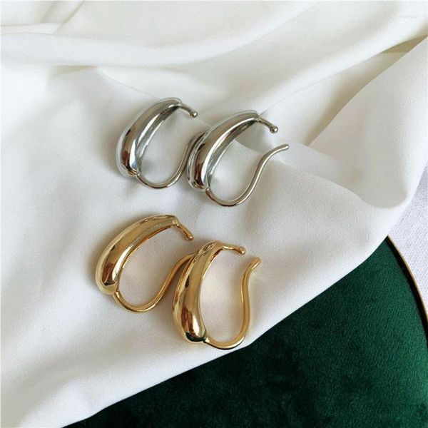 Rücken Ohrringe übertrieben super große geometrische Metall Gold Silber Farbe kein Piercing Clip für Frauen koreanische japanische Charms Ohrschmuck