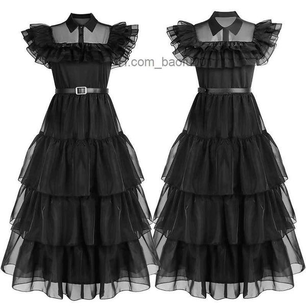 Tema Costume Halloween Party Comes Movie Mercoledì Gioco di ruolo Costume Wednesday Adams Role Play Comes Gothic Abbigliamento per bambini per adulti Z230804