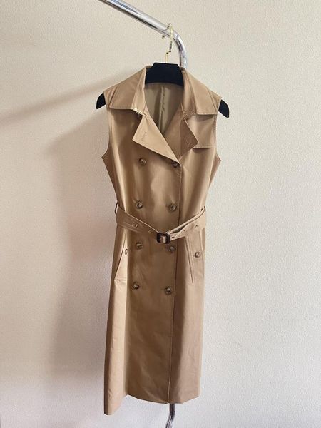 Damen-Trenchcoats, ärmelloses Kleid im Retro-British-Stil