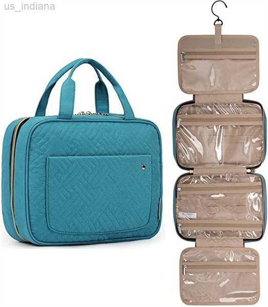 Kosmetiktaschen Hüllen Toiletten-Aufbewahrungstasche mit Haken, wasserdichte Make-up-Tasche in voller Größe, Behälter, Toiletten-Reise-Organizer Z230804