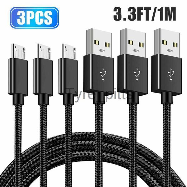 Şarj Cihazları/Kablolar 3x Pack Micro USB Şarj Cihazı Samsung S7 S6 Edge Şarj Veri Senkronizasyon Kablosu için Samsung Android Telefon için Hızlı Şarj Kablosu Kablosu X0804