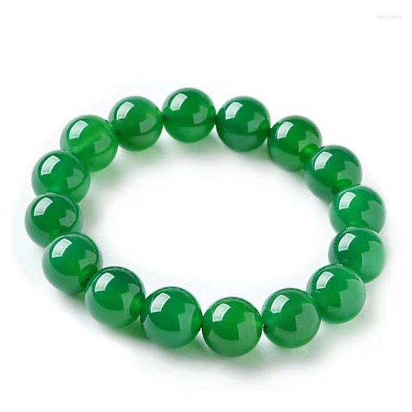 Strand Natural Chrysoprase Agate Crystal Gem Welfare Fashion Wealth Bracciali Women Lucky Charm Green Stone Beads Bracelet