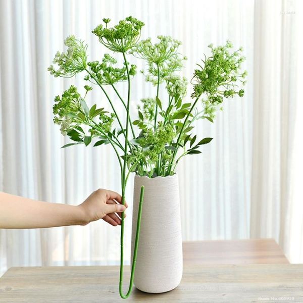 Flores decorativas 2023 Duas Garfos Rendas Quatro Cores Simulação Flor de Primavera Seda Artificial Decoração de Casamento em Casa