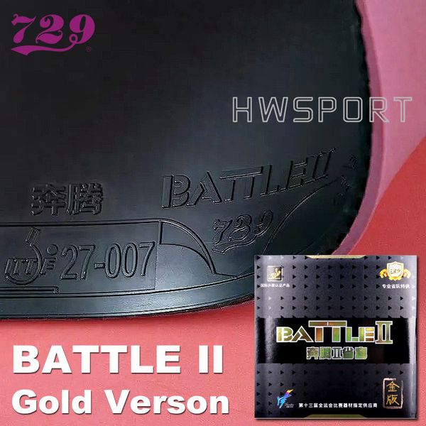 Tischtennisbeläge 729 Friendship Battle 2 Gold Rubber Offensive Sticky Ping Pong Verdickter, härterer Schwamm mit interner Energie 230803
