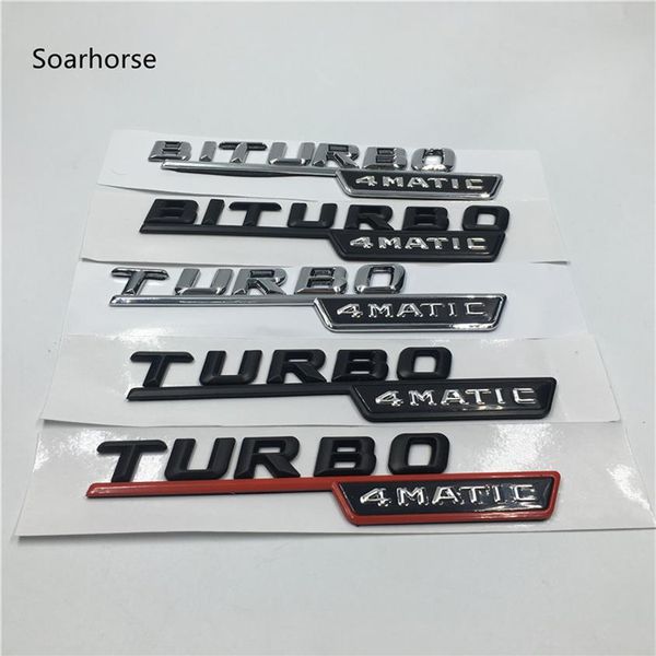 BITURBO TURBO 4MATIC Emblem Badge Lettere Adesivi parafango anteriore auto per Mercedes Benz AMG 4 Matic326o