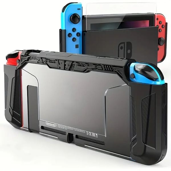 Para nintendo switch ns estojo acoplável shell fino tpu grip gurad capa protetora rígida ergonômica à prova de choque nx acessórios do jogo