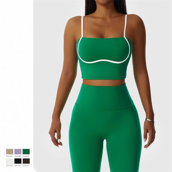 Conjuntos ativos design feminino conjunto de treino de ioga secagem rápida sutiã esportivo à prova de choque leggings de cintura alta respirável roupas de fitness corrida