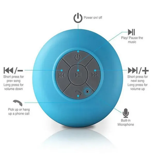 Mini alto-falante bluetooth ultrafino portátil à prova d'água sem fio viva-voz sucção mp3 reprodutor de música alto alto-falante copo para chuveiros banheiro piscina carro