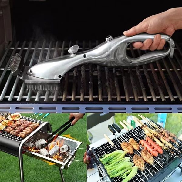 Accessori per utensili per barbecue Griglia per barbecue Spazzole per pulizia a vapore per esterni Detergente adatto per raschietto per carbone Utensile da cucina per cottura a gas 230804