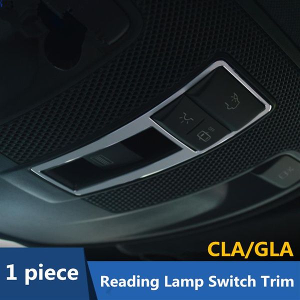 Interruptor da lâmpada de leitura do teto do carro, moldura da decoração da capa, guarnição para Mercedes Benz GLA X156 CLA C117 200 220 Liga de alumínio259R