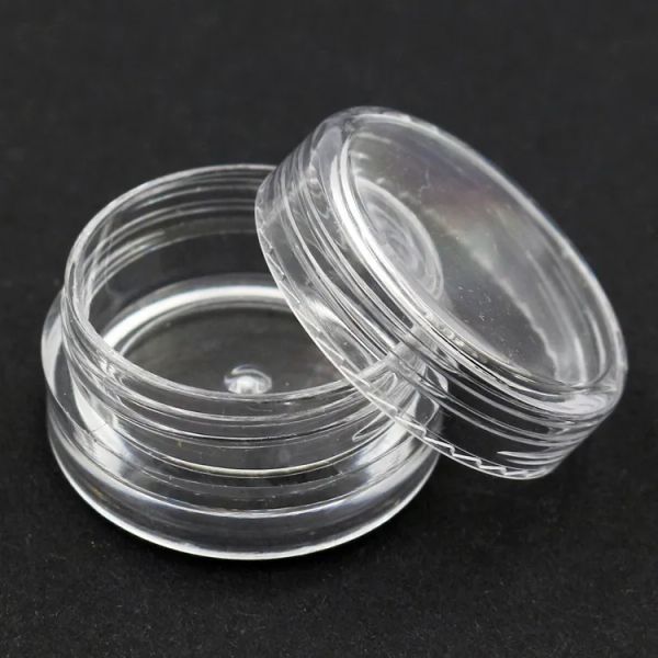 Toptan Ücretsiz Nakliye 3ml Temiz Taban Boş Plastik Konteyner Kavanoz Pot Kozmetik Krem için 3 Gram Boyut Göz Farı Çiviler Toz Takı LL