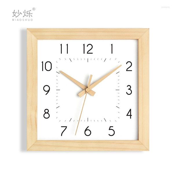 Wanduhren, minimalistische moderne Mode, nordische, ultra-leise Uhr, Wohnzimmer, Schlafzimmer, Taschenuhr, quadratischer Quarz