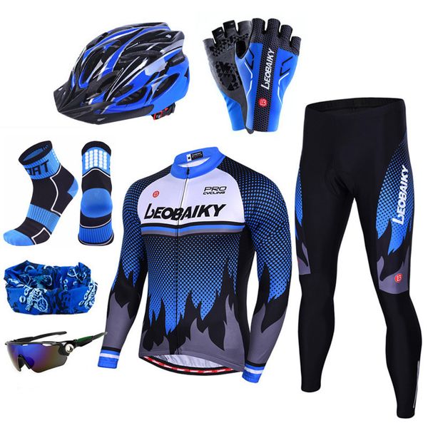 Radfahren Jersey Sets Mountainbike Kleidung Männer Set Pro Team Straße Fahrrad Tragen Herbst Frühling Dünne Langarm Reit Anzug Volle kits 230803