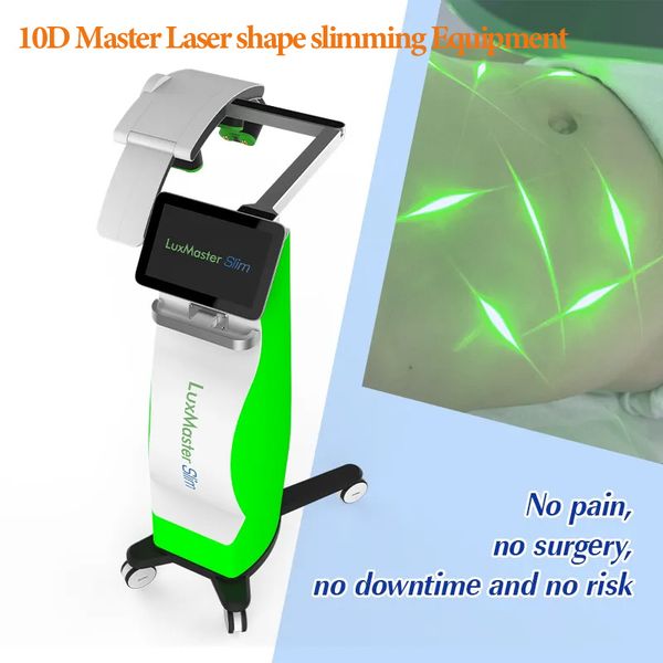 Produttore 10D Lipo Laser Macchina dimagrante MaxMaster Slim Laser Trattamento per la perdita di grasso 532nm Emerald Laser Dispositivo per la perdita di peso Impulso e continuo
