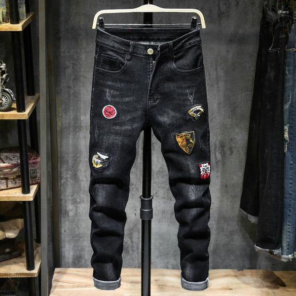 Jeans da uomo Primavera Estate European Goods 2024 Elegante Slim High Stretch Skinny Qaulity Drop Ship